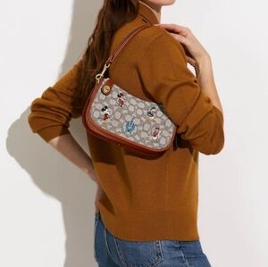 NWT Disney X Coach In Signature Textile Jacquard, Mickey & Friends.
